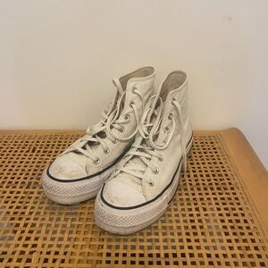 White Platform Converse Hightops